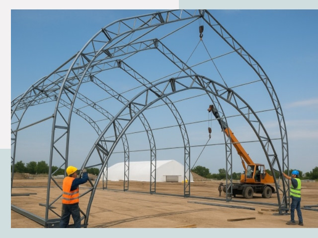 Монтаж ангаров в Краснокамске от 608 руб. - Надежно и быстро